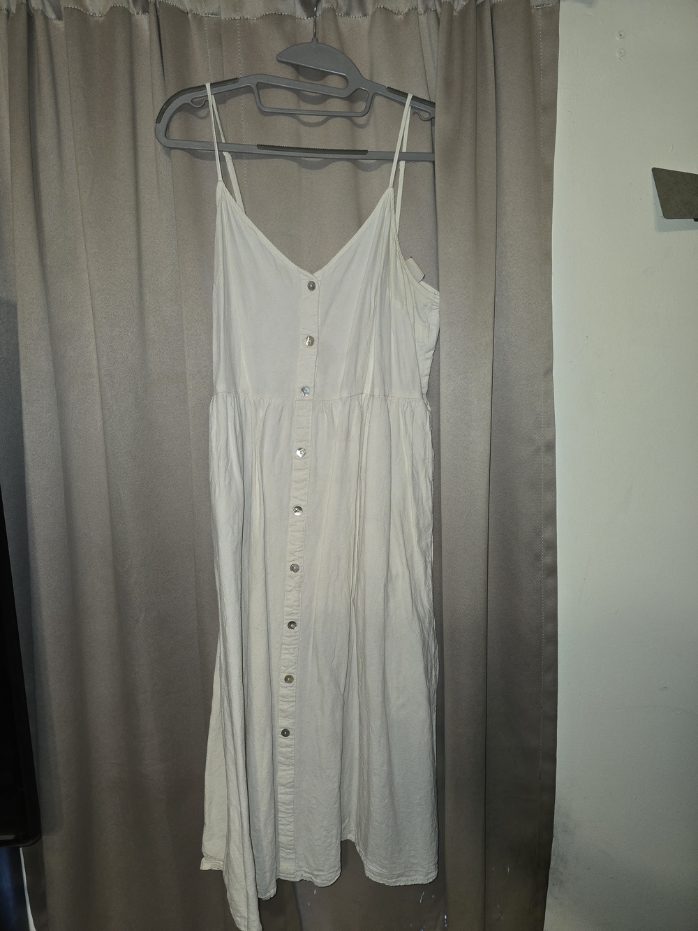 a new day White Button-Front Midi Sundress